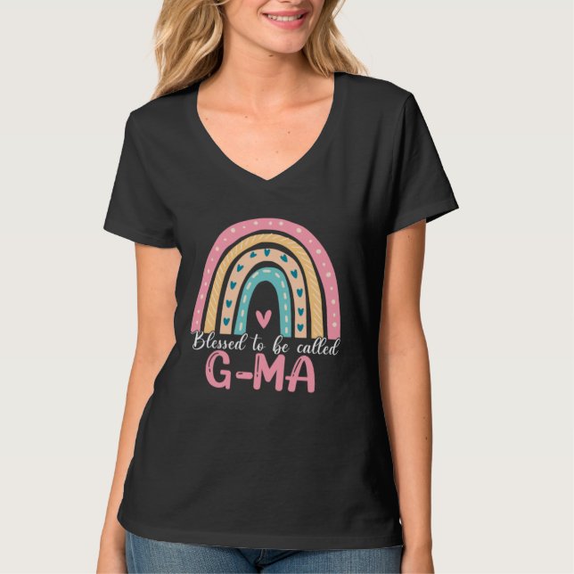 Happy Mothers Day Blessed To Be Called G Ma Rainbo T Shirt (Framsida)