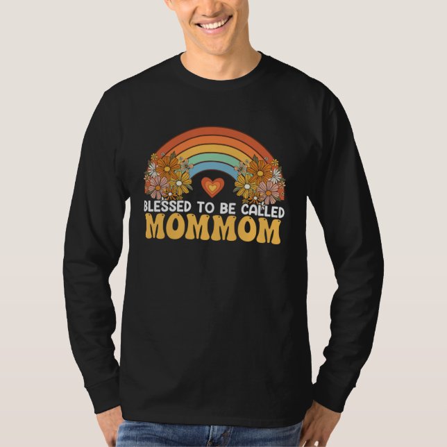 Happy Mothers Day Blessed To Be Called Mommom Rain T Shirt (Framsida)