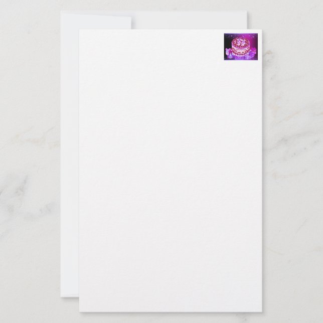 Happy Mother's Day Cake Stationery Brevpapper (Framsida)