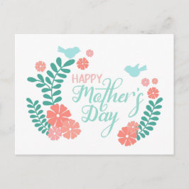 Happy mother's day calligraphy text flowers vykort