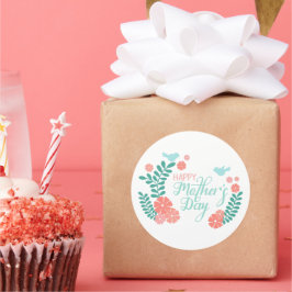 Happy mother's day calligraphy text in floral desi runt klistermärke