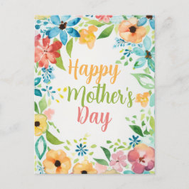 Happy Mother's Day Colorful Flowers Vykort