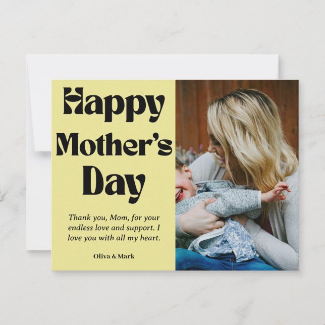 Happy mother's day – Custom Photo and Name Gift  H Julkort (Framsida)