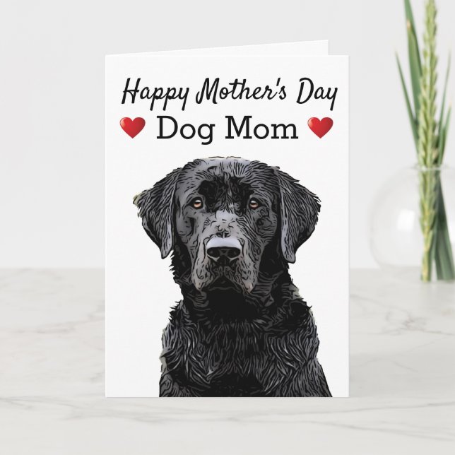 Happy Mother's Day Dog Mom Black Lab Kort (Framsida)
