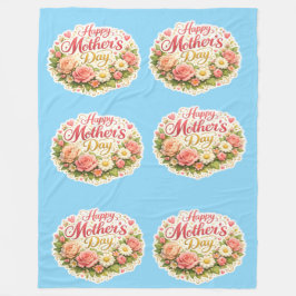 Happy Mother's Day elegant floral repeat pattern t Fleecefilt
