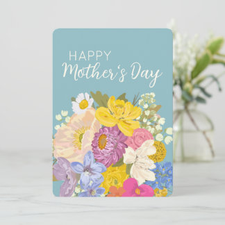 Happy Mother's Day Floral Blooms  Julkort