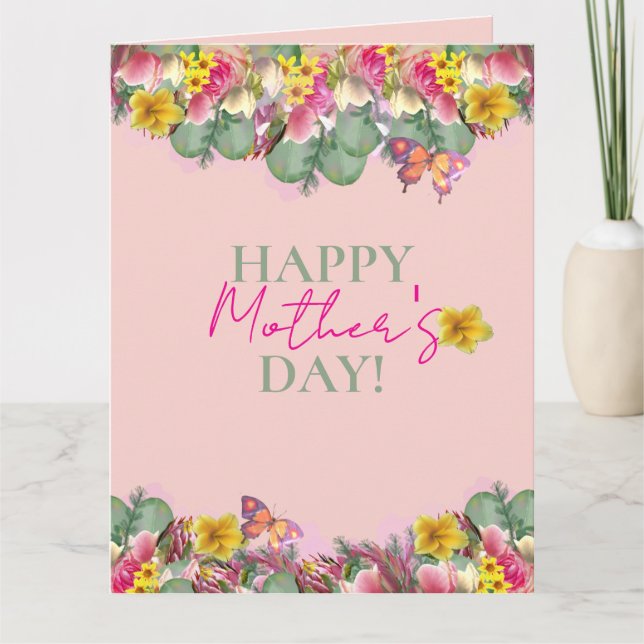 Happy Mother's Day Floral Garden Greeting Kort (Framsida)