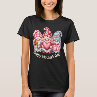Happy Mothers Day Gnomes Heart Flowers Mom Grandma T Shirt
