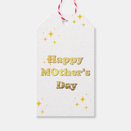 Happy mothers day. Gold simple script calligraphy Presentetikett