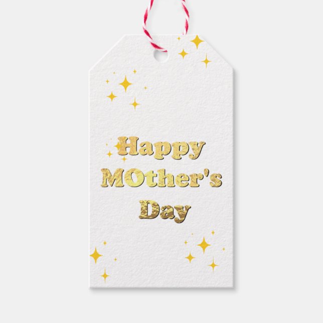 Happy mothers day. Gold simple script calligraphy  Presentetikett (Framsidan)