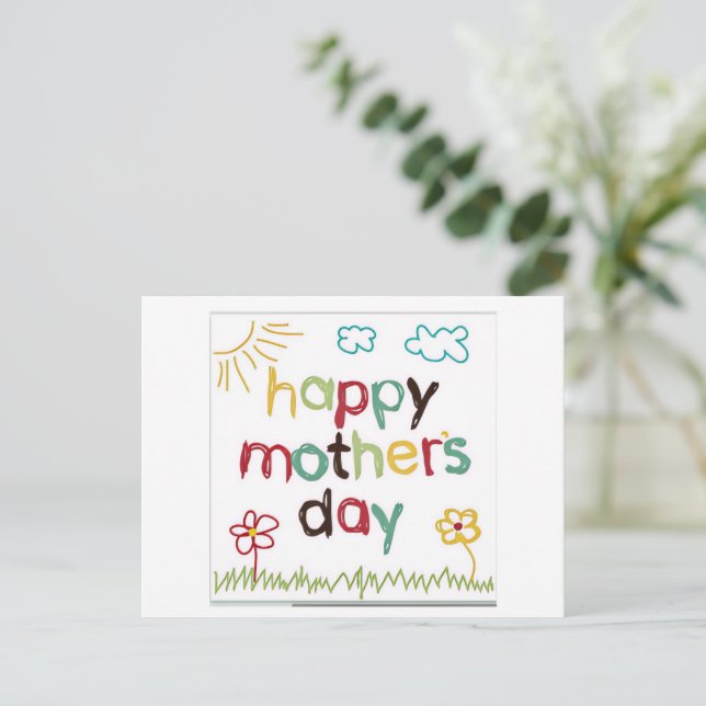 Happy Mother's Day Greeting Card Vykort (Stående Fram)