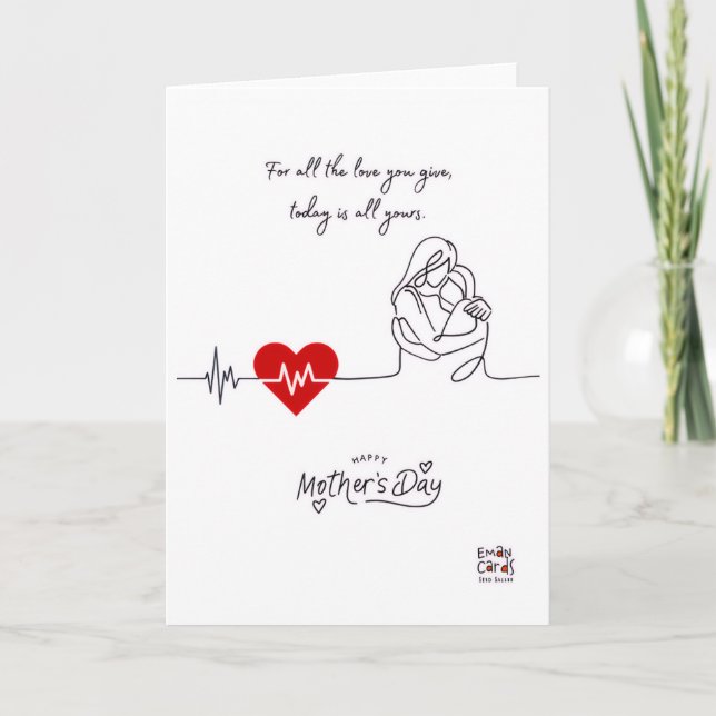 Happy Mother's Day - Heartbeat Kort (Framsida)