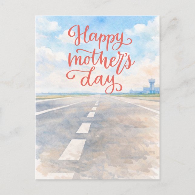 Happy Mother's Day on the runway for pilot Helg Vykort (Framsida)