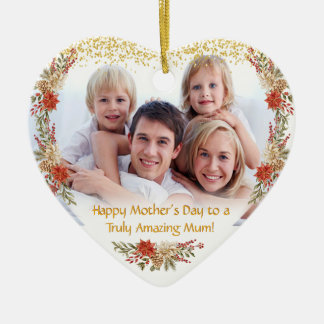 Happy Mothers Day photo Heart Gift Julgransprydnad Keramik
