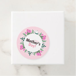 Happy Mother's Day Pink Tulips Gåvor Etiketter