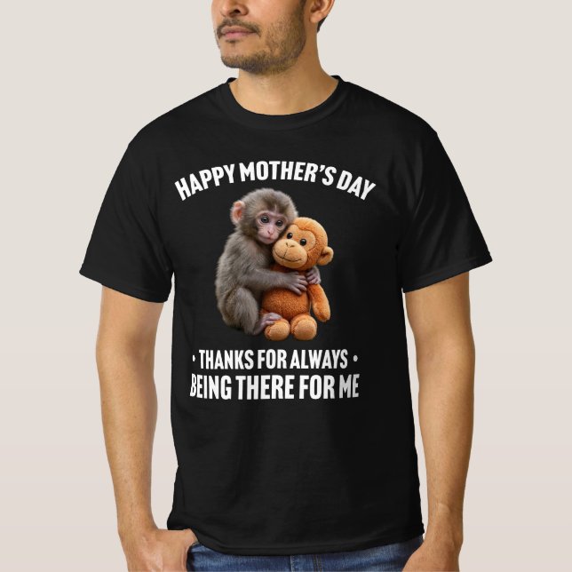 Happy Mother's Day Punch the Monkey Cute Monkey  T Shirt (Framsida)