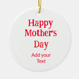 Happy mother's day red add text simple minimal mom julgransprydnad keramik