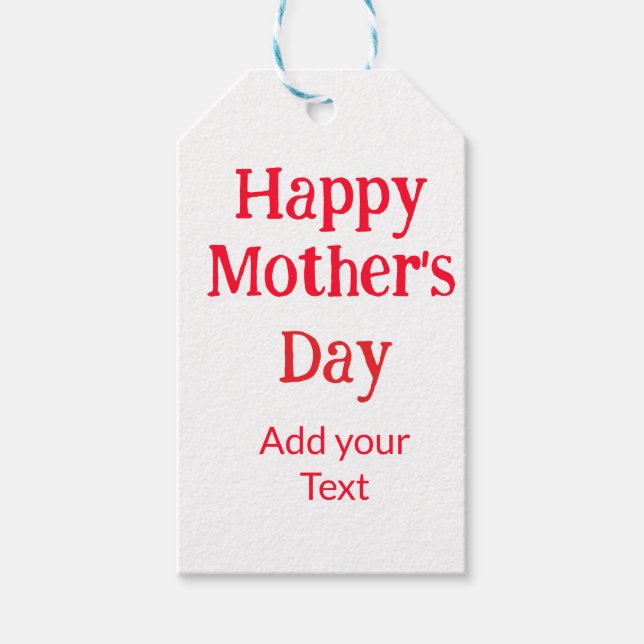 Happy mother's day red add text simple minimal mom presentetikett (Framsidan)