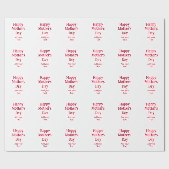 Happy mother's day red add text simple minimal mom presentpapper (Platt)