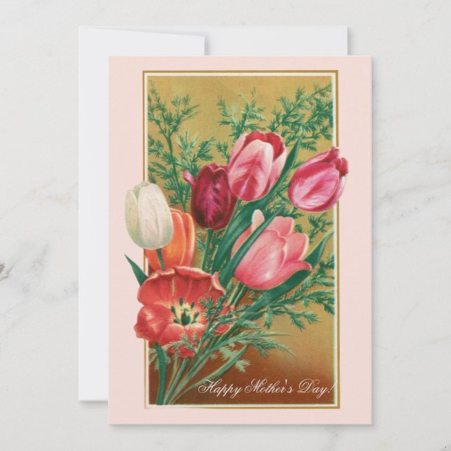 Happy Mother's Day!  Retro Congratulations card Inbjudningar (Framsida)