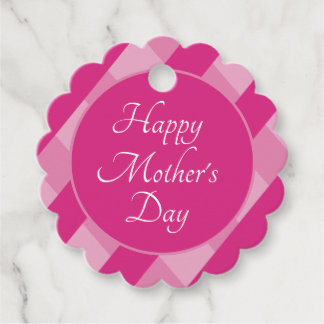 Happy Mother's Day Shades of Pink Stripes Simple Gåvor Etiketter