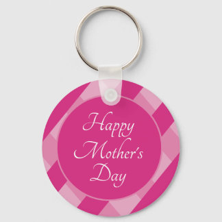 Happy Mother's Day Shades of Pink Stripes Simple Nyckelring