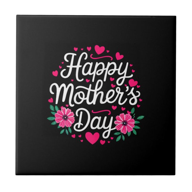 Happy Mother's Day Shirt Women Mom Grandma Mothers Kakelplatta (Framsidan)