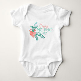 Happy mother's day text flowers bird t shirt