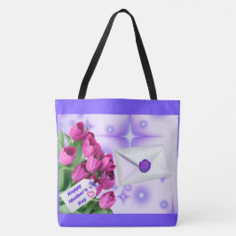 Happy Mother's Day Tulip Tote Bag Tygkasse