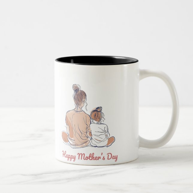 Happy Mother's Day Två-Tonad Mugg (Höger)