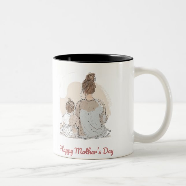 Happy Mother's Day Två-Tonad Mugg (Höger)