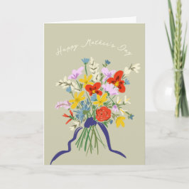 Happy Mother's Day Watercolor Floral Bouquet Kort