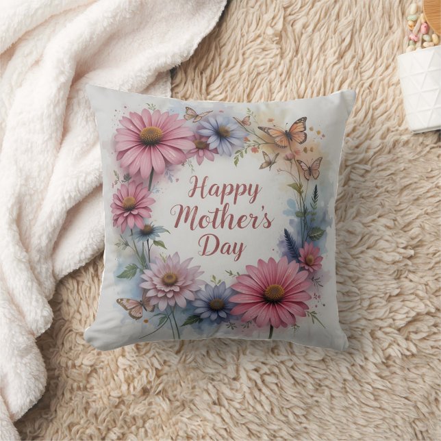 Happy Mother's Day Wildflowers Kudde (Filt)