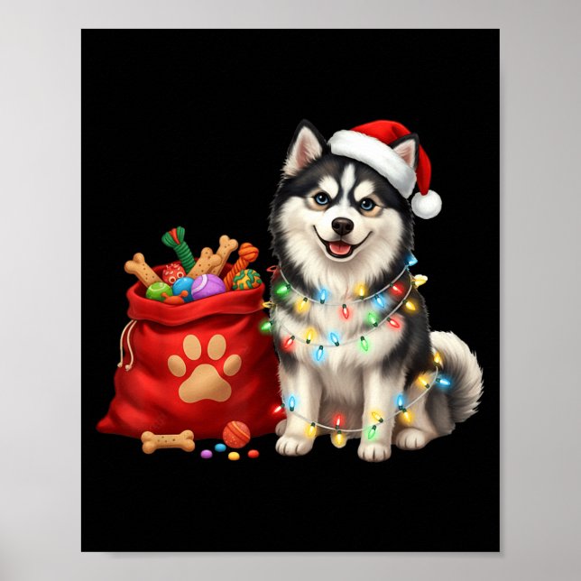 Happy Msky Christmas Lights Dog Mom Msky  Poster (Framsidan)