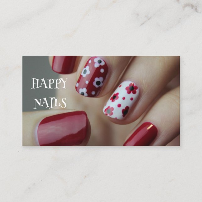HAPPY NAILS BUSINESS CARD VISITKORT (Framsida)