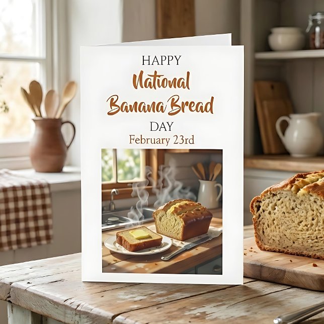 Happy National Banana Bread Day | Feb 23rd Kort (Skapare uppladdad)