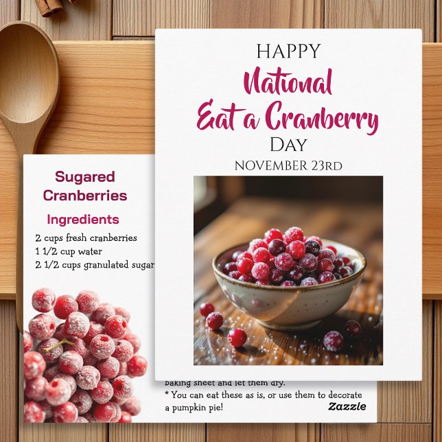 Happy National Eat a Cranberry Day | Nov 23rd Vykort (Skapare uppladdad)