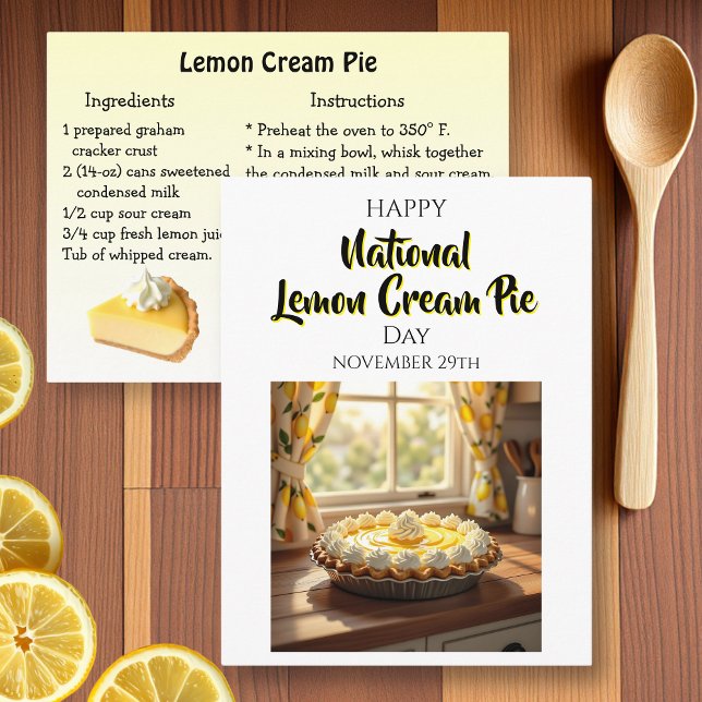 Happy National Lemon Cream Pie | Nov 29th Vykort (Skapare uppladdad)