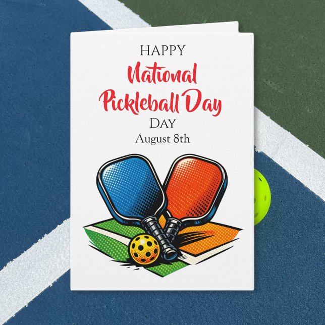 Happy National Pickleball Day | August 8th Kort (Skapare uppladdad)