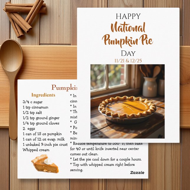 Happy National Pumpkin Pie Day Recipe  Vykort (Skapare uppladdad)