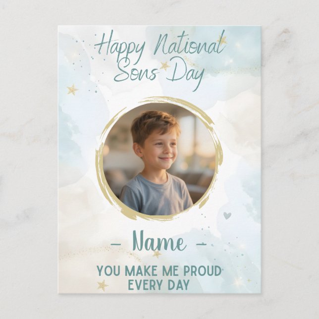 Happy National Sons Day Card - Celebrate Your Son Vykort (Framsida)