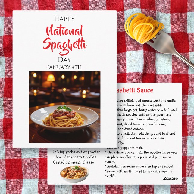 Happy National Spaghetti Day | January 4th Vykort (Skapare uppladdad)