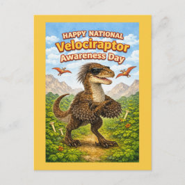 Happy National Velociraptor Awareness Day – Funny Vykort