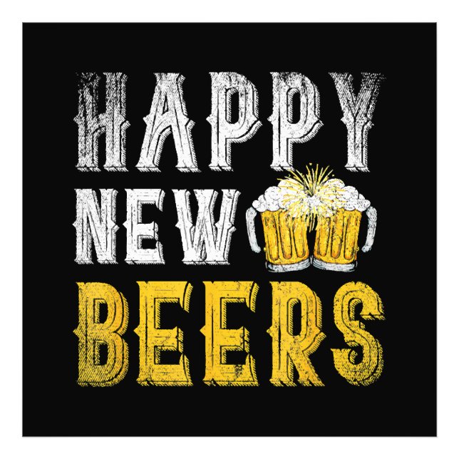 Happy New Beers Party Fototryck (Framsidan)
