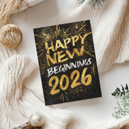 Happy new beginnings 2026 card kort