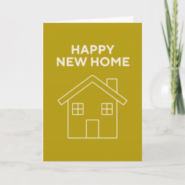 Happy New Home Card - Mustard background  Kort