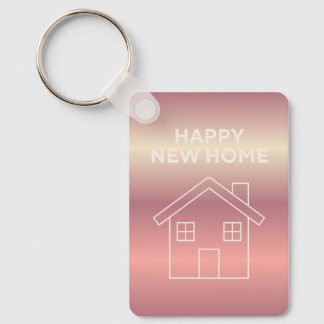 Happy New Home Card - Pink Gradient  Nyckelring