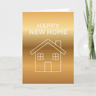 Happy New Home - Gold Gradient background  Kort