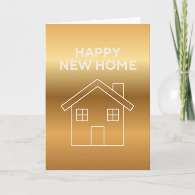Happy New Home - Gold Gradient background  Kort (Framsida)