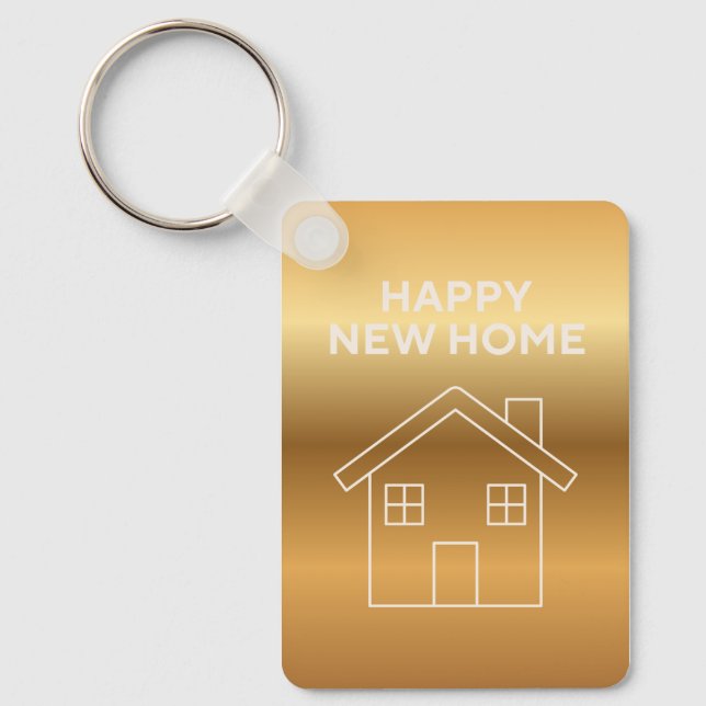 Happy New Home - Gold Gradient background  Nyckelring (Framsida)